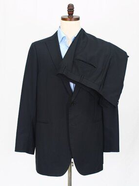 Sharpe 48R 42x33 Black Full Suit 2-Button Solid R717